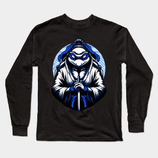 Great Turtle Samurai Blue Long Sleeve T-Shirt